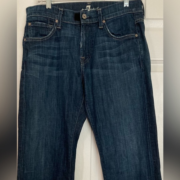 Blue jeans 7 For ALL Mankind jeans straight leg size 30/28 adjustable waste - Picture 4 of 14